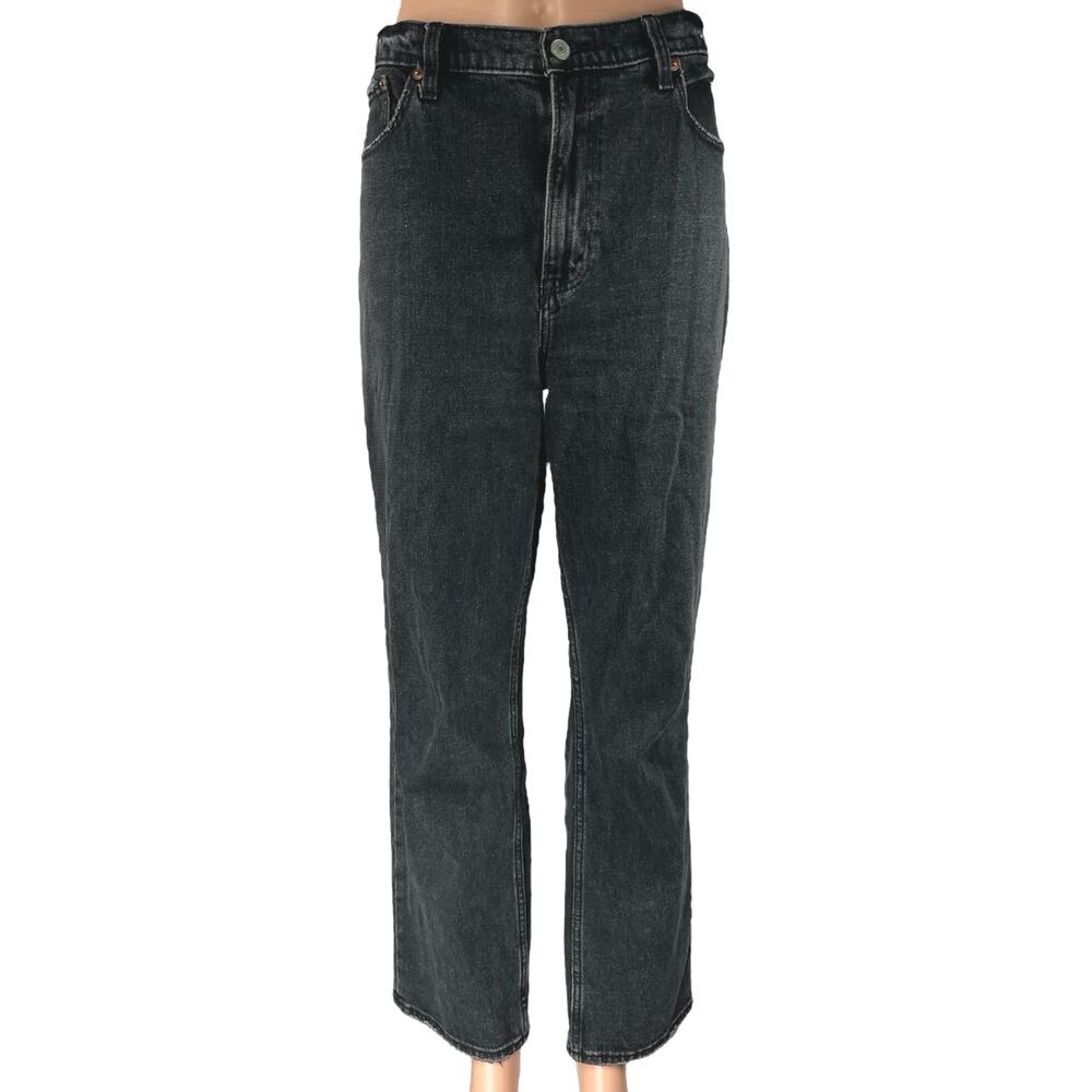 Abercrombie & Fitch Black Ultra High Rise Straight Leg Ankle Denim Jeans Pants 8